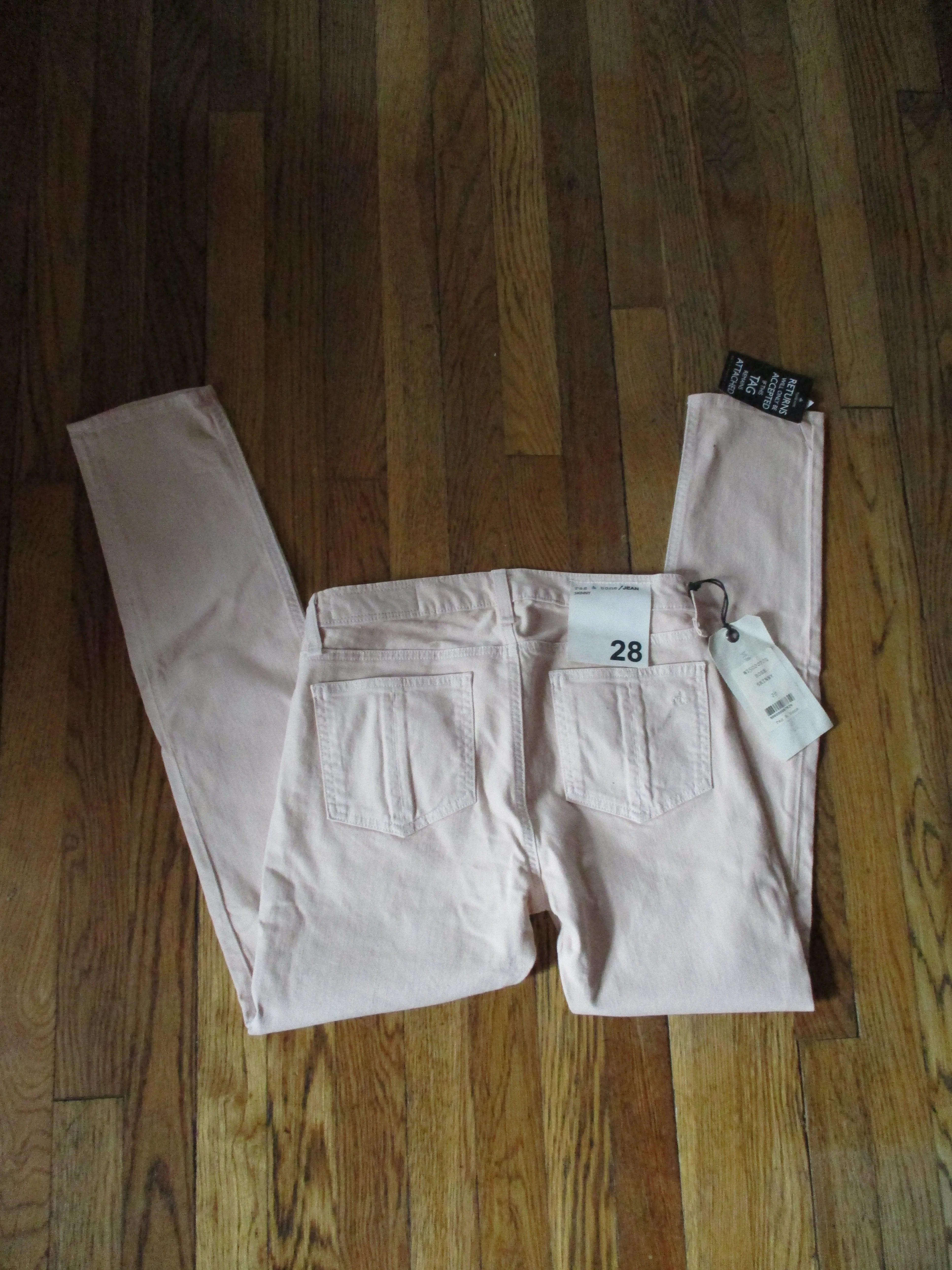 NEW RAG & BONE ROSE SKINNY Jean Pant 28 BLUSH Pink NWT