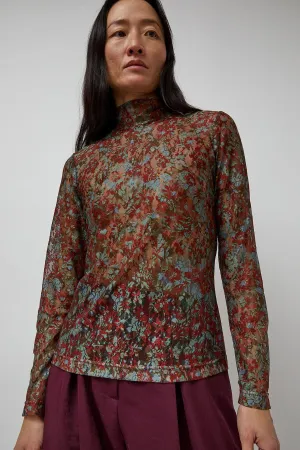 No.6 Rosa Turtleneck in Wine Garden Lace