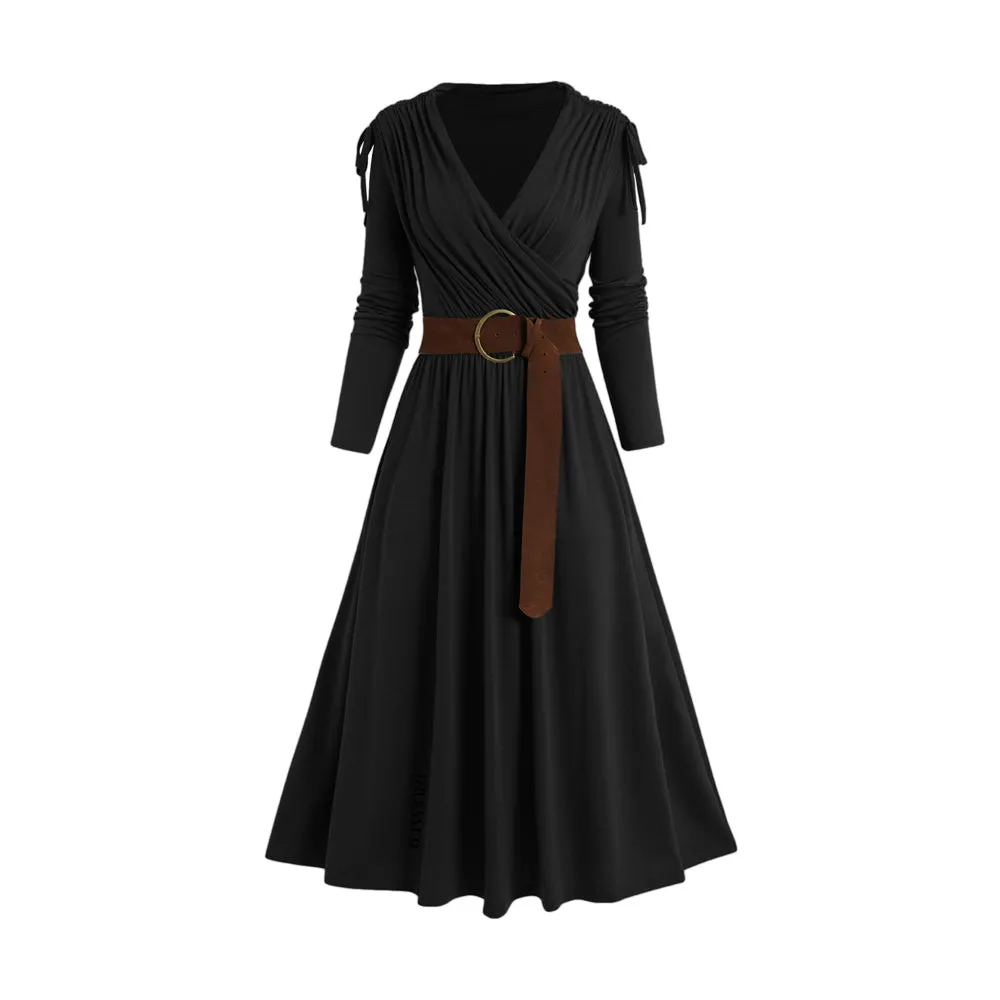 Olivia – Long Sleeve Cinched Mini Dress