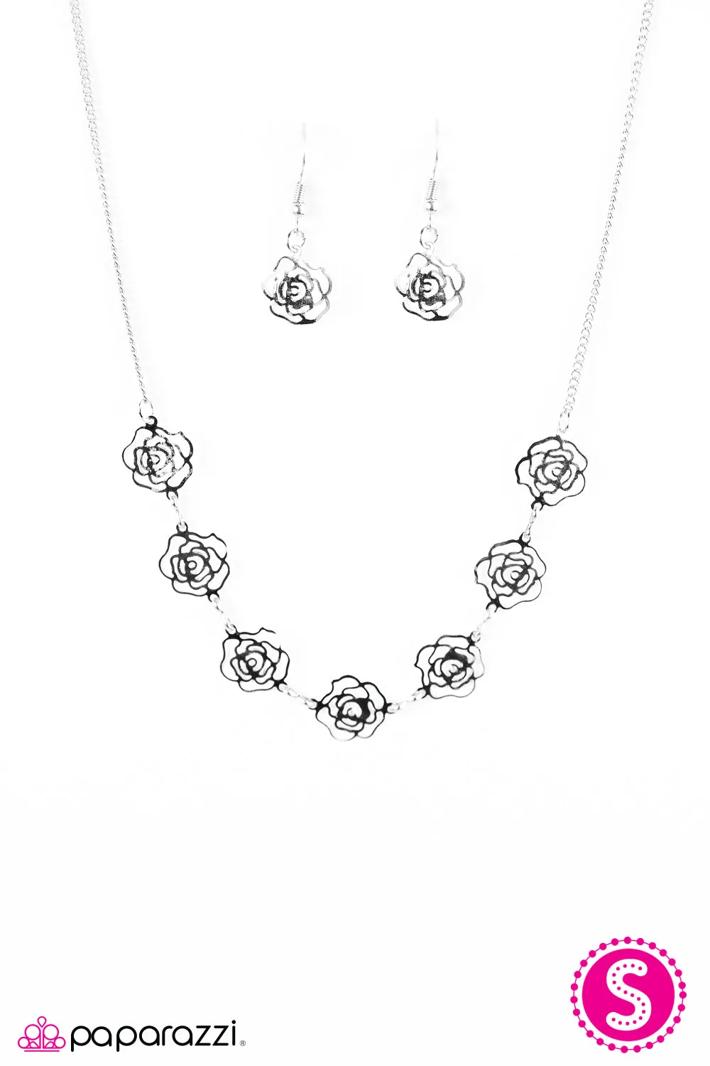 Open Door Jewelry - A Rare Rose - Silver Necklace - Paparazzi Accessories