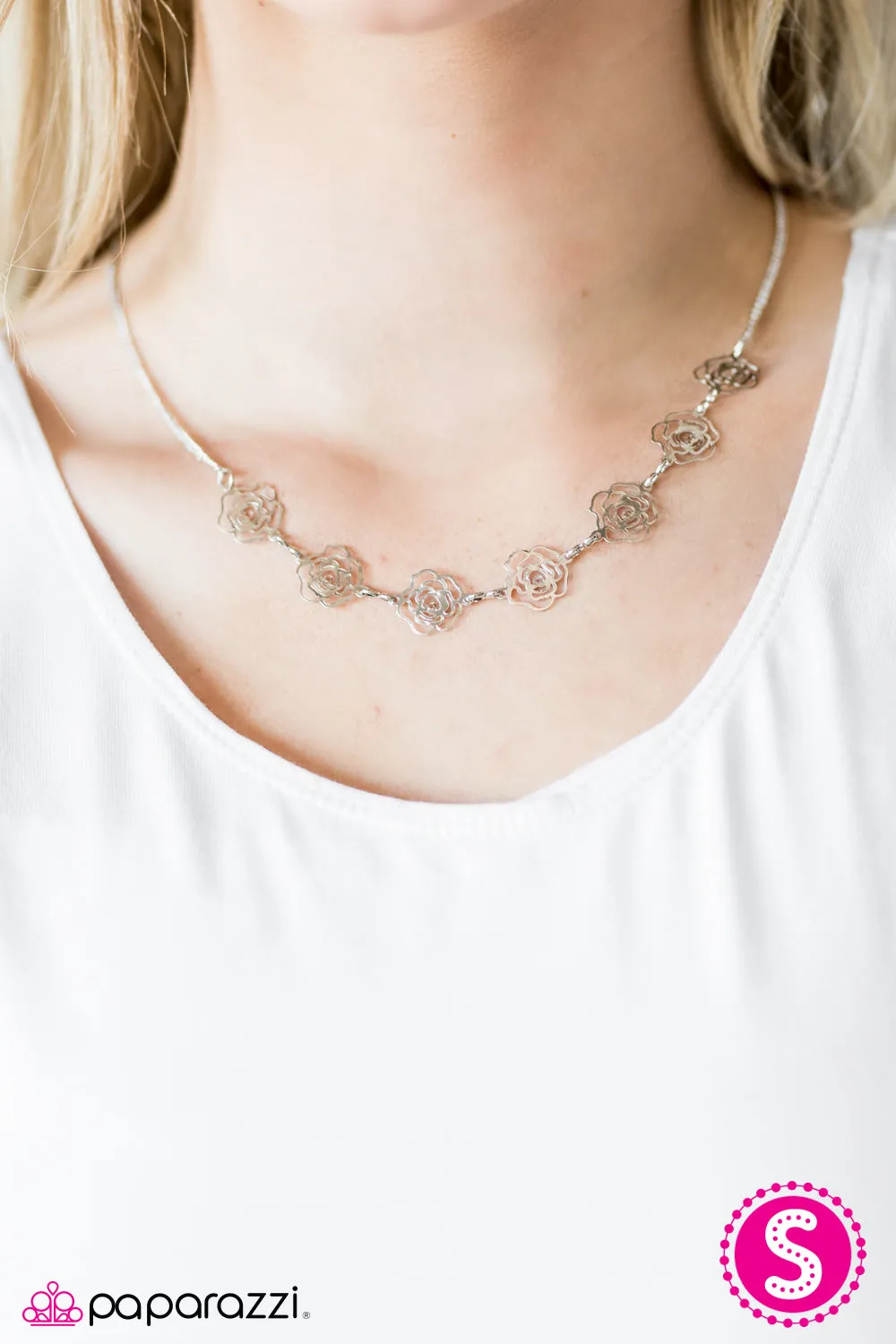 Open Door Jewelry - A Rare Rose - Silver Necklace - Paparazzi Accessories