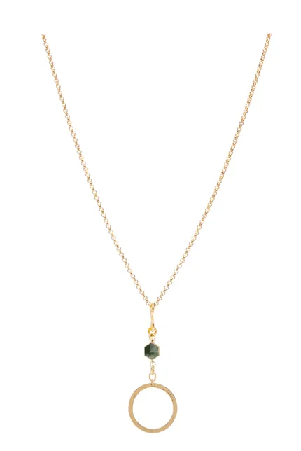 Peace in Green Agate Stone Necklace