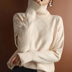 Pure color Knitted Turtleneck Pullover