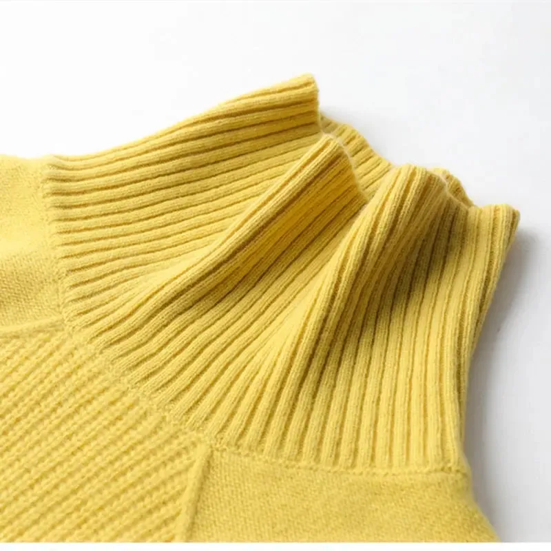 Pure color Knitted Turtleneck Pullover