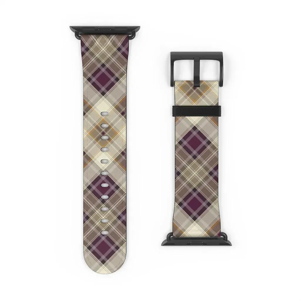 Purple Scottish Plaid Watch Band