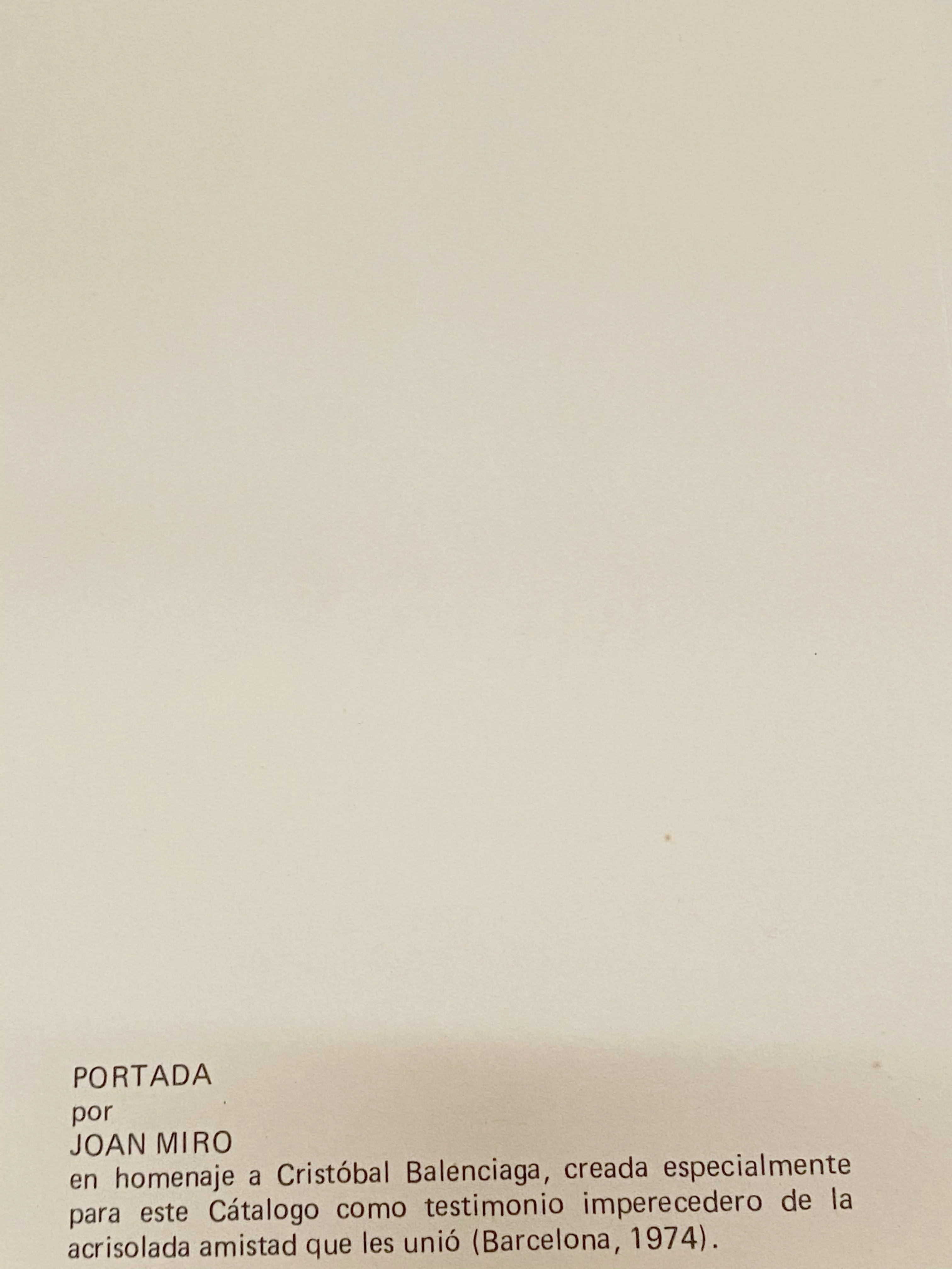 Rare 1974 Balenciaga Spanish Exhibition Catalogue W Joan Miro Illustration
