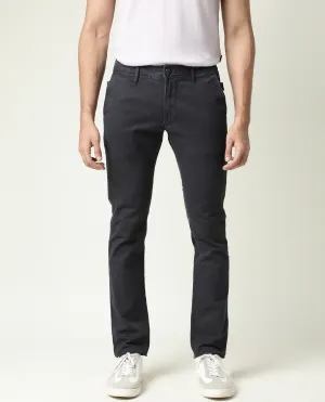 Rare Rabbit Men's Oxin Grey Jeans Rinse Wash Mid-Rise Slim Fit Jeans