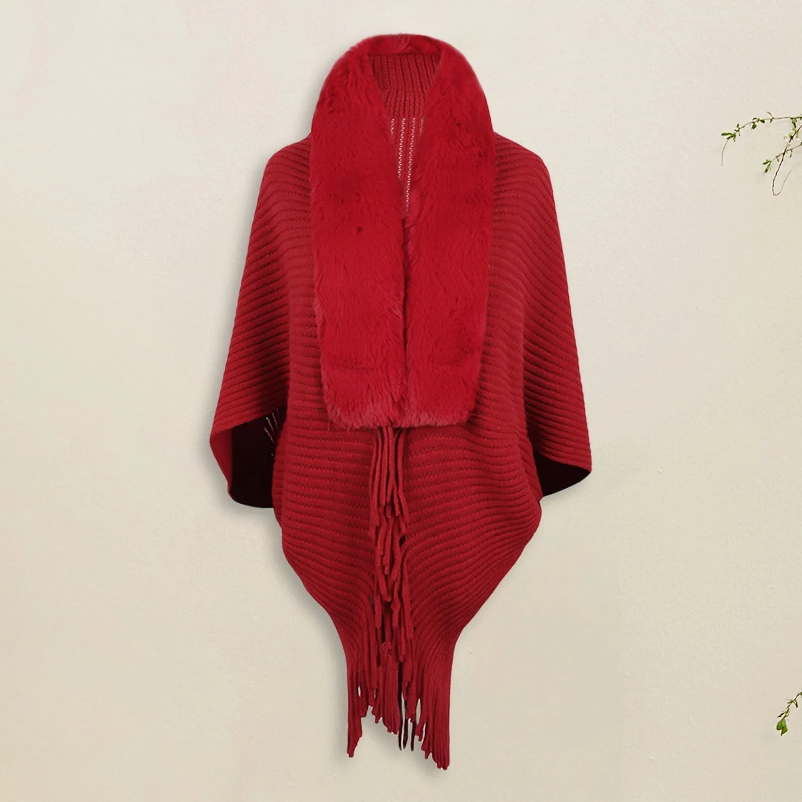 Rosafield Cardigan | Poncho-Weste mit Fell für Damen