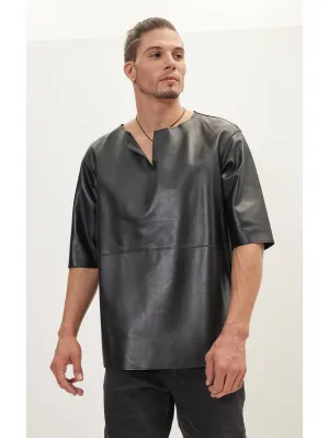 Short Sleeve Lambskin Shirt