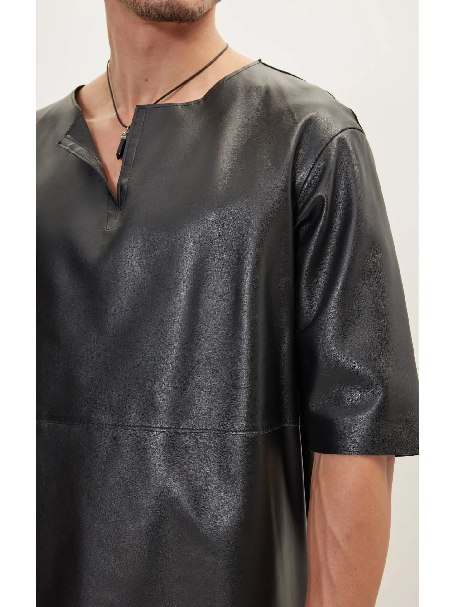 Short Sleeve Lambskin Shirt