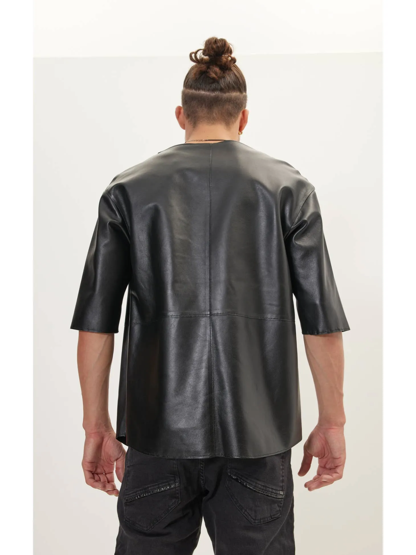 Short Sleeve Lambskin Shirt