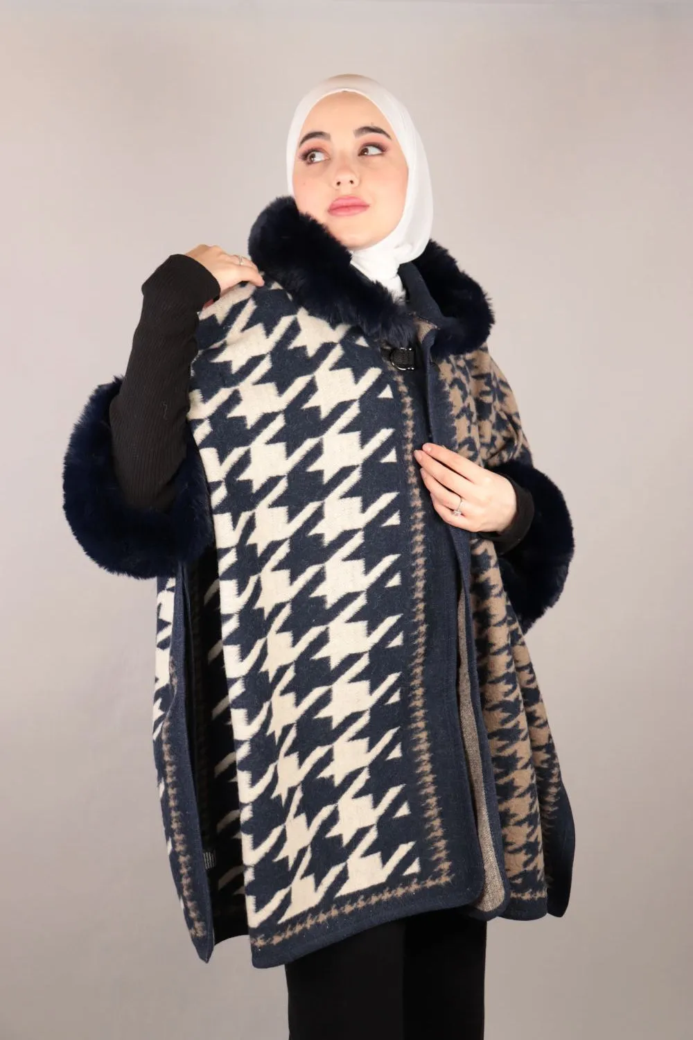 Soft Fur Open Poncho