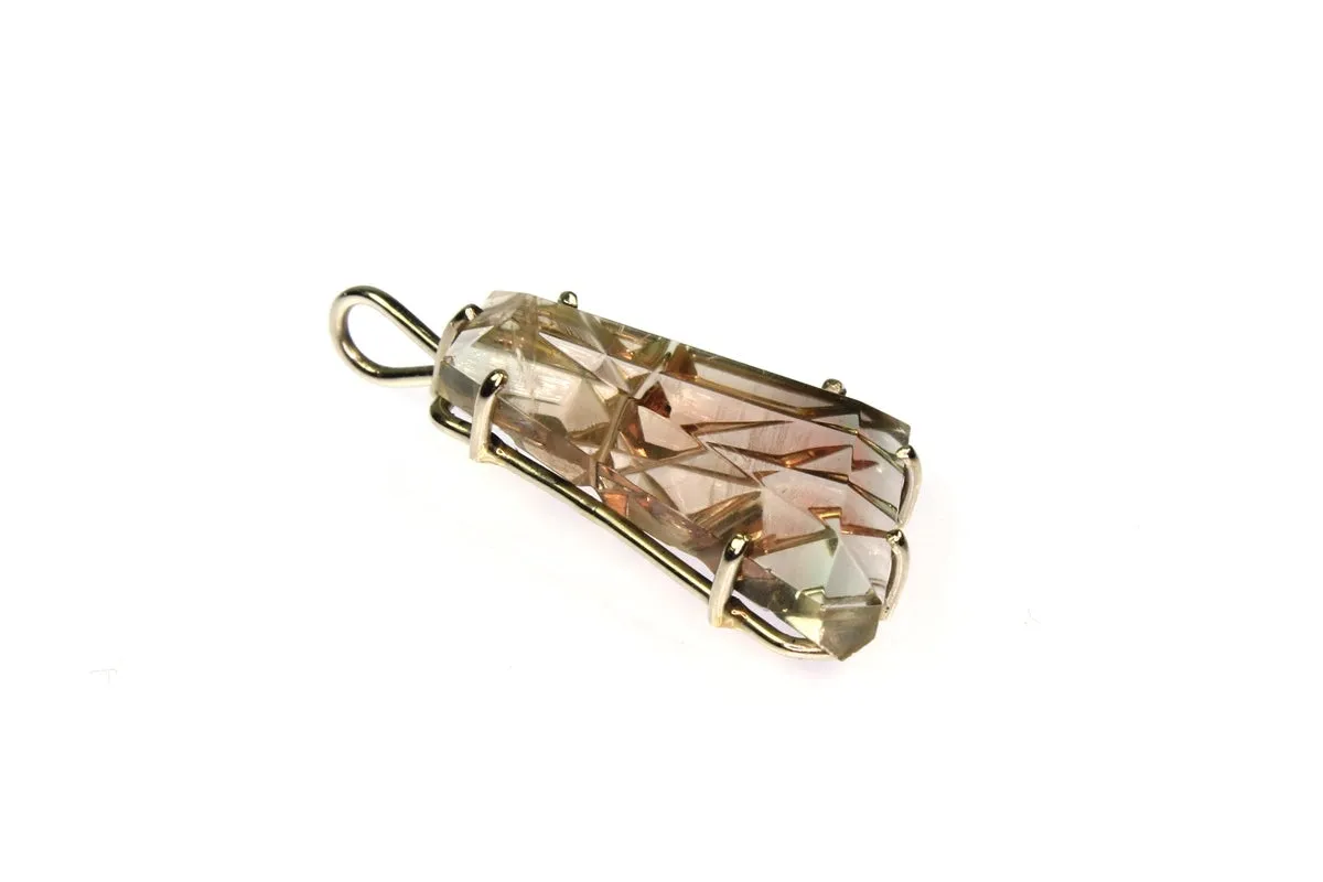 Spiral Cut Oregon Sunstone Pendant