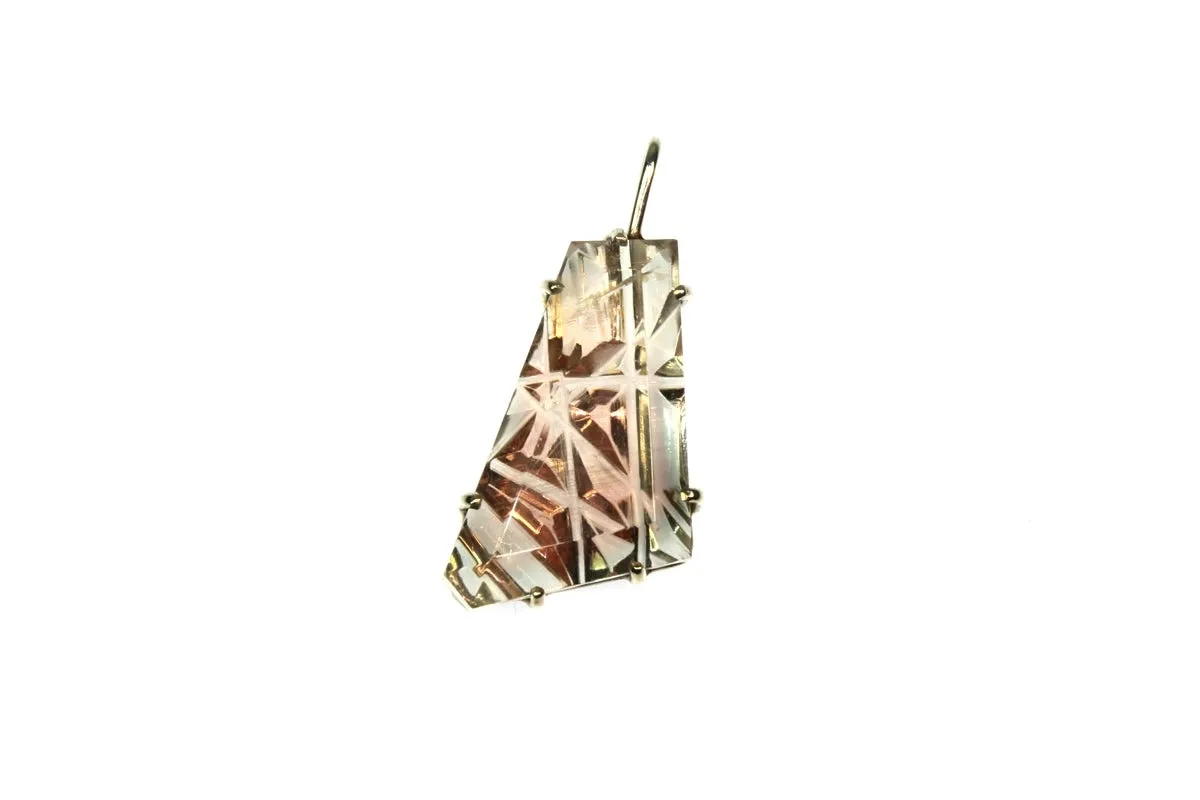 Spiral Cut Oregon Sunstone Pendant