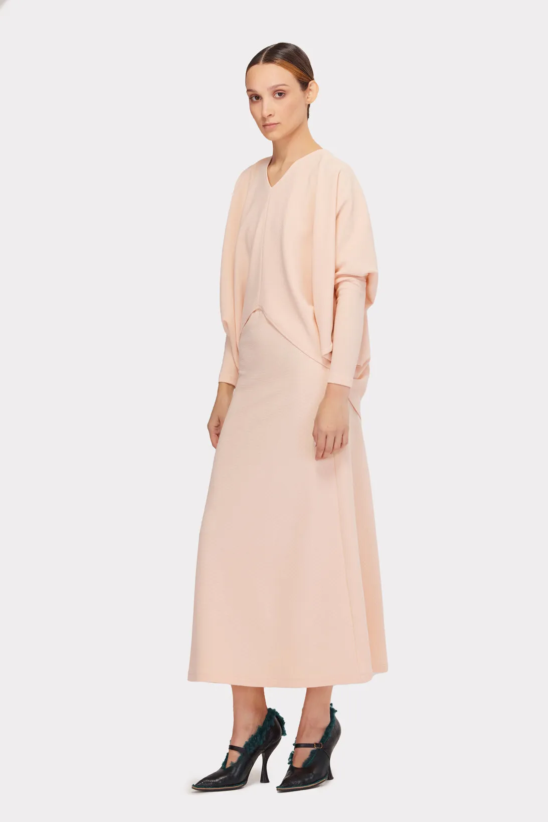 Stylish Fall Fashion Blouse And Skirt Set Powdery