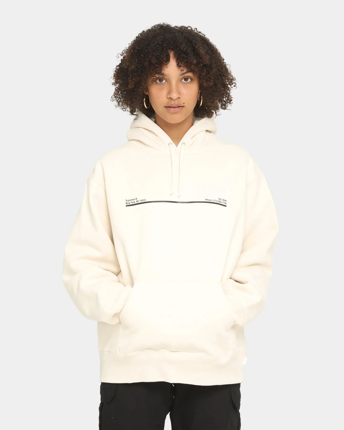Supreme Shop Hooded Sweatshirt Natural