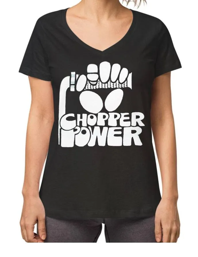 T-Shirt "Chopper Power" BIKE WOMAN MOTO OLD VINTAGE DESIGN LOGO