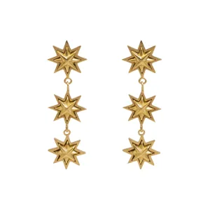 TRIPLE SUNBURST EARRING