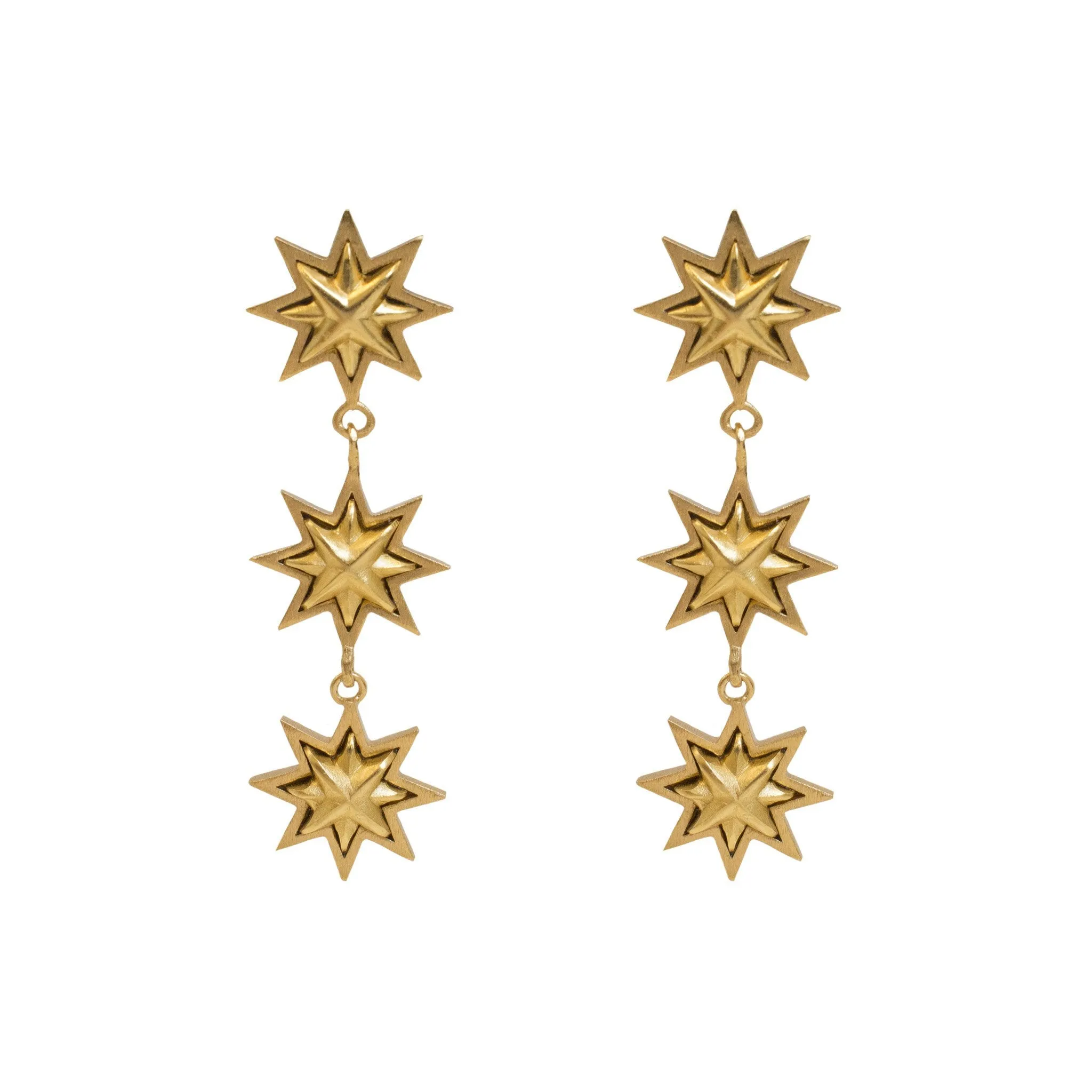 TRIPLE SUNBURST EARRING