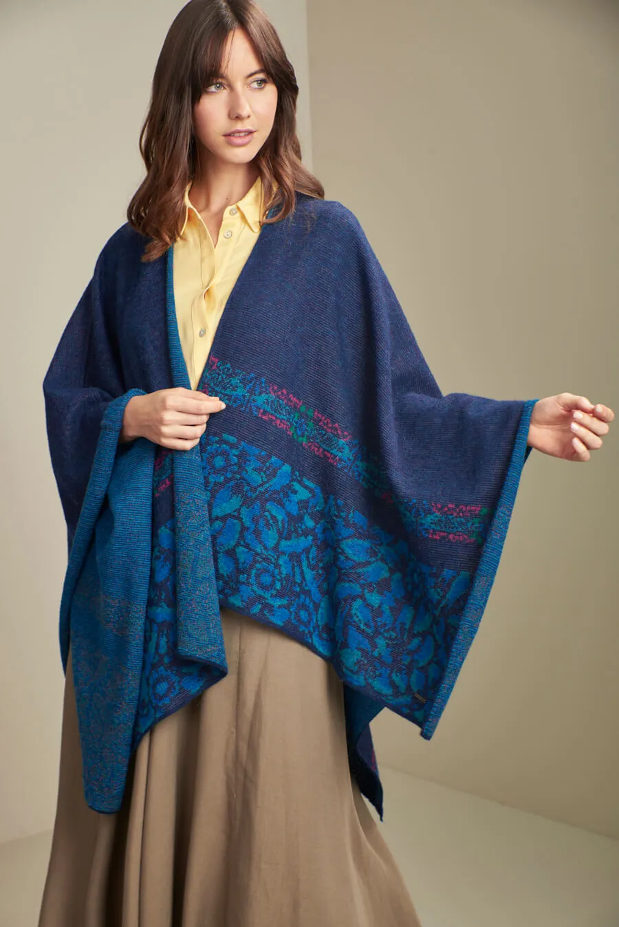 Ultrachic Poncho Baby Alpaca Color Astral