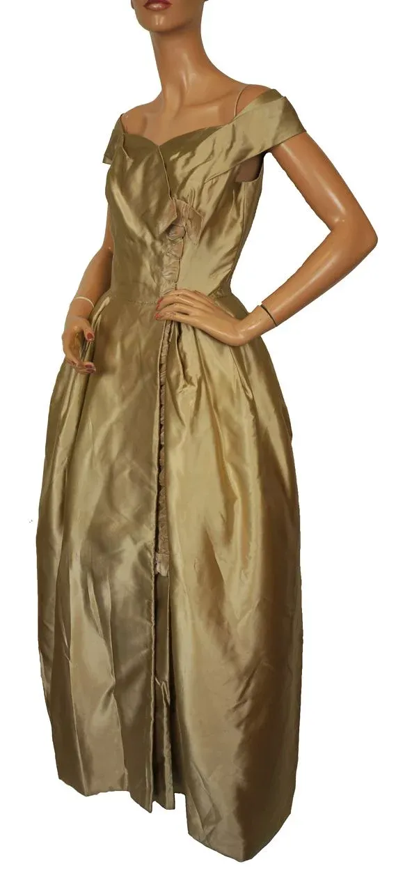 Vintage 1940s Evening Gown by Bianca Gusmaroli Canadian Couturier - Size S