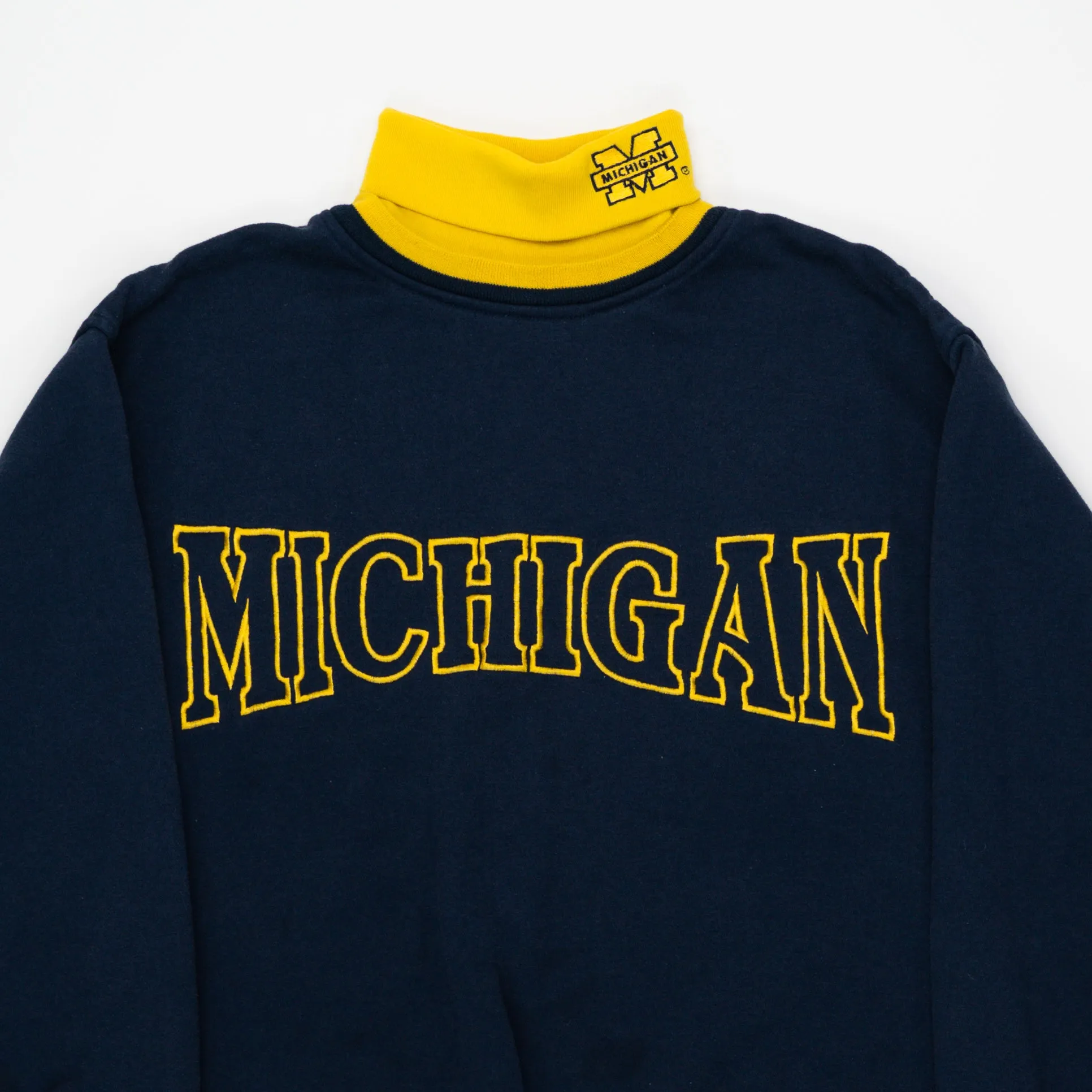 Vintage 90s Michigan Wolverine Turtleneck Crewneck (M/L)