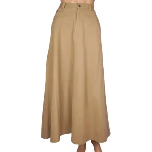 Vintage Ralph Lauren Country Label Long Skirt Khaki 1990 Sample Made in USA Sz M