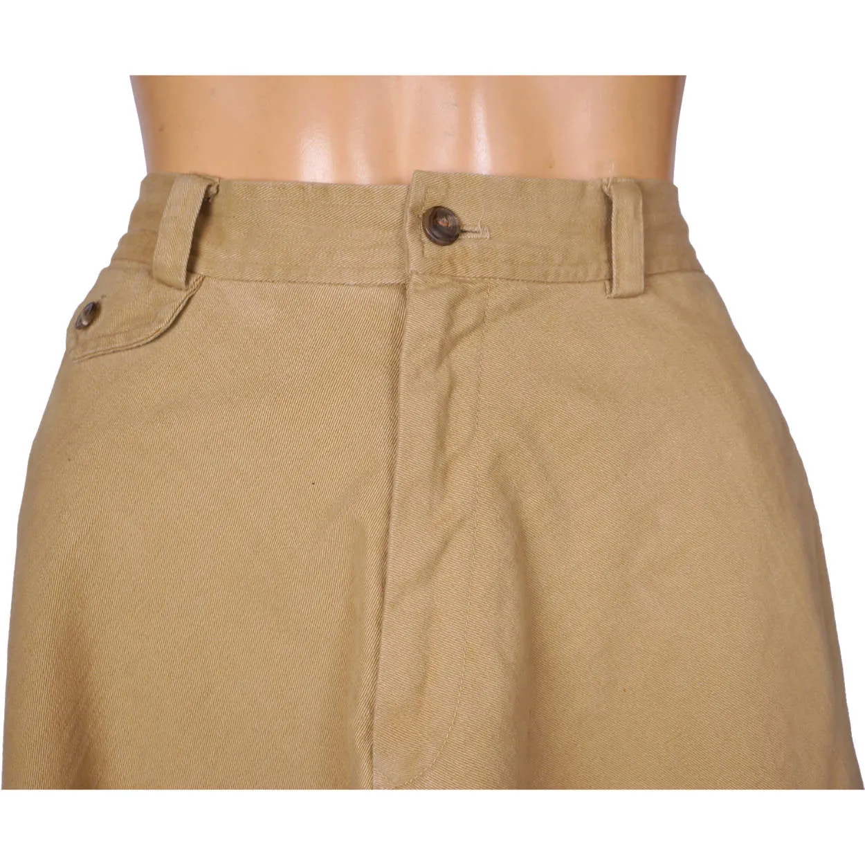 Vintage Ralph Lauren Country Label Long Skirt Khaki 1990 Sample Made in USA Sz M