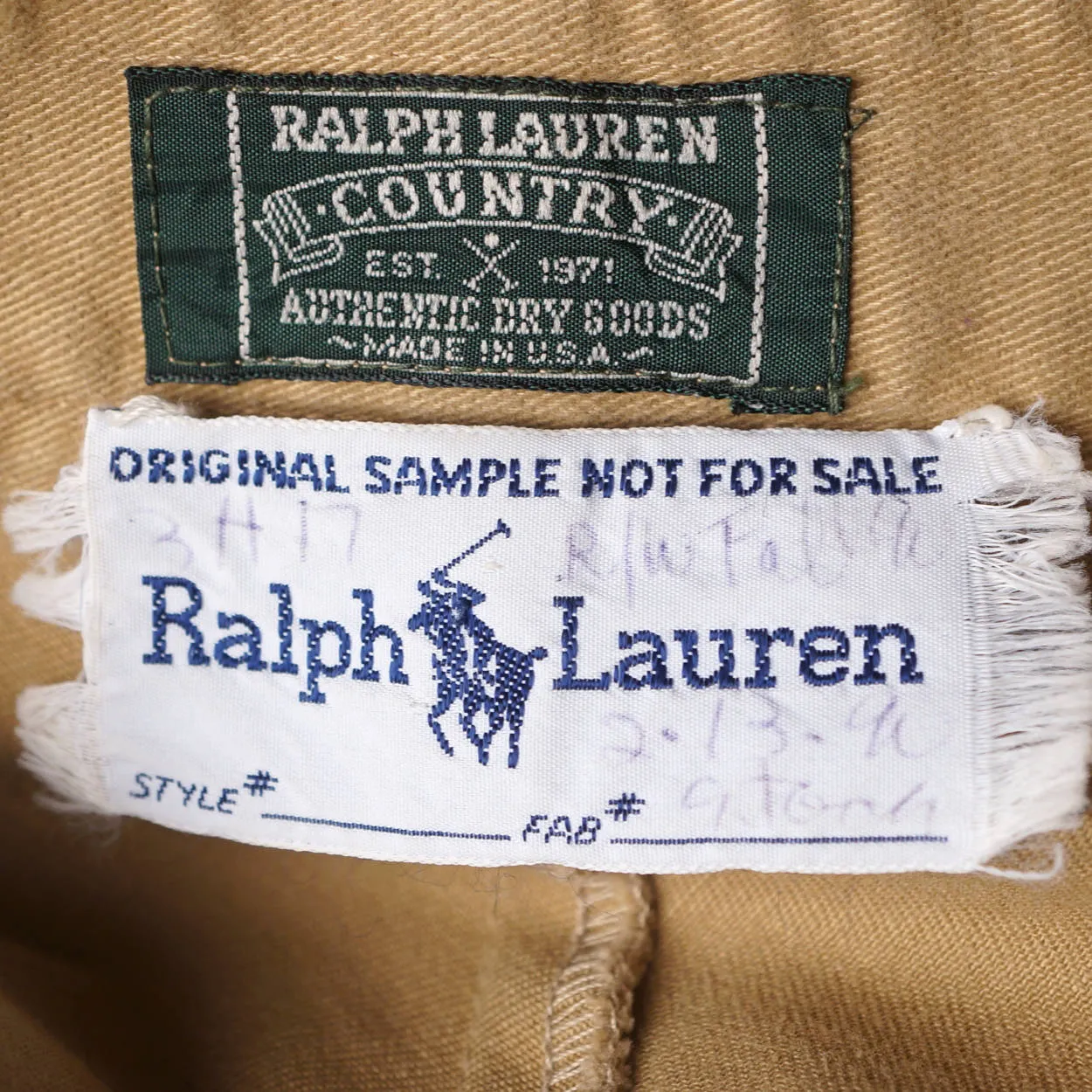Vintage Ralph Lauren Country Label Long Skirt Khaki 1990 Sample Made in USA Sz M