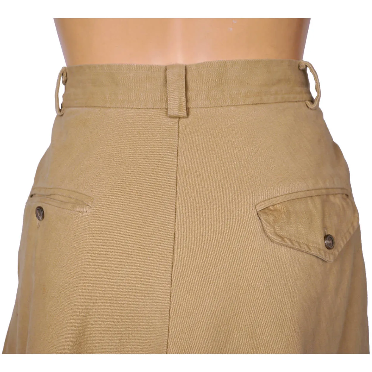 Vintage Ralph Lauren Country Label Long Skirt Khaki 1990 Sample Made in USA Sz M