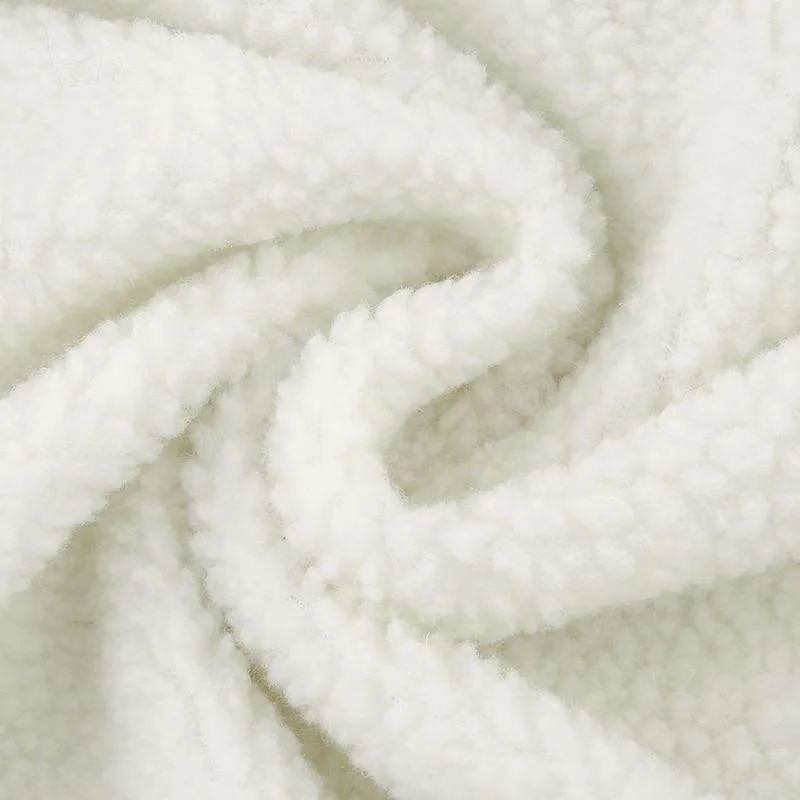 White Cropped Teddy Borg Jacket