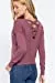 Women's Long Sleeve V-Neck Back Cross Strap Viscose Sweater Top