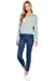 Women's Long Sleeve V-Neck Back Cross Strap Viscose Sweater Top
