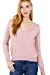 Women's Long Sleeve V-Neck Back Cross Strap Viscose Sweater Top