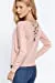 Women's Long Sleeve V-Neck Back Cross Strap Viscose Sweater Top
