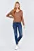 Women's Long Sleeve V-Neck Back Cross Strap Viscose Sweater Top