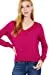 Women's Long Sleeve V-Neck Back Cross Strap Viscose Sweater Top