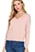 Women's Long Sleeve V-Neck Back Cross Strap Viscose Sweater Top