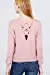 Women's Long Sleeve V-Neck Back Cross Strap Viscose Sweater Top