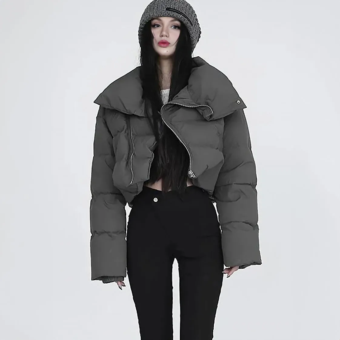 Y2k Grunge Cropped Puffer Coat