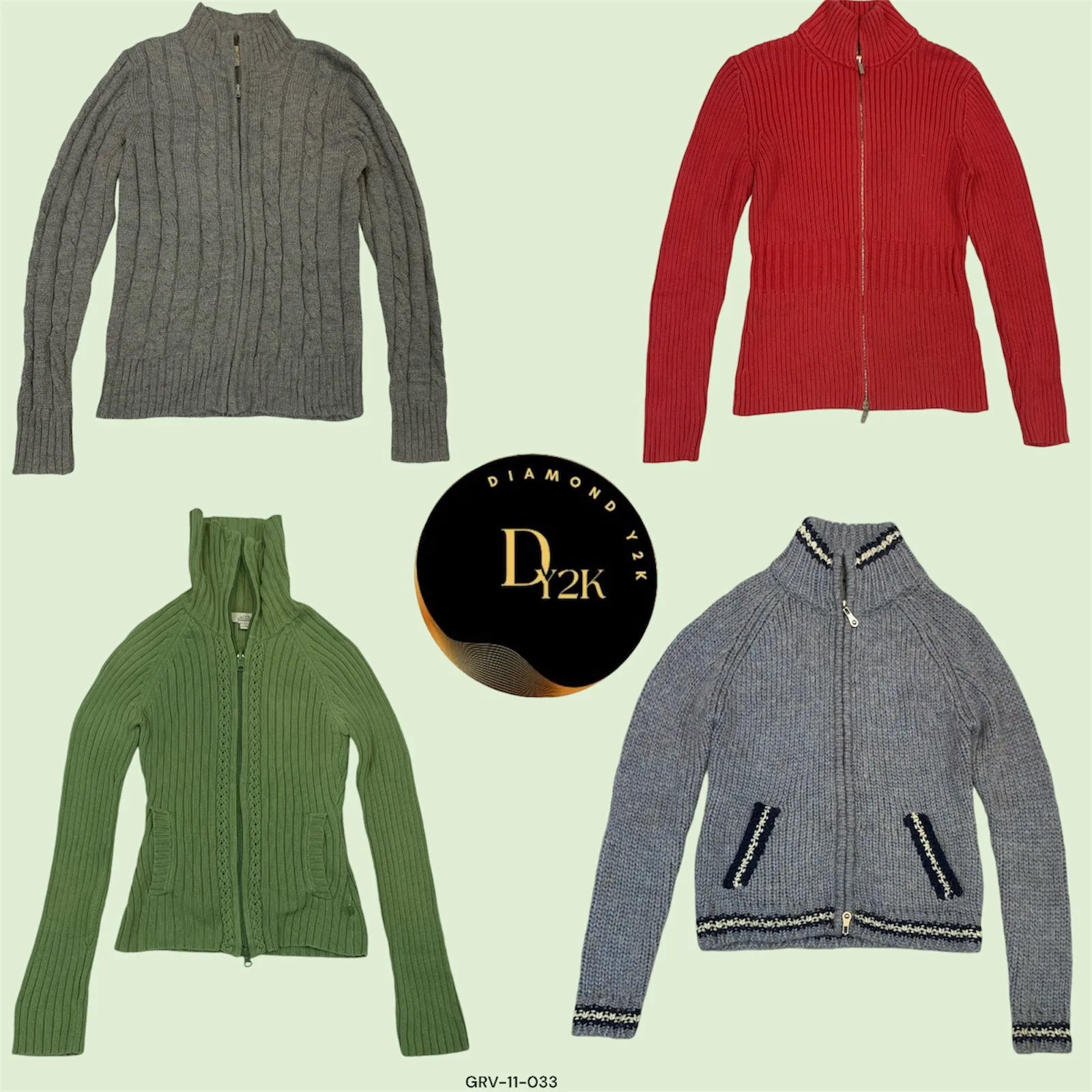 Y2K Single Zip Sweater – Iconic Nostalgic Style (GRV-11-033)